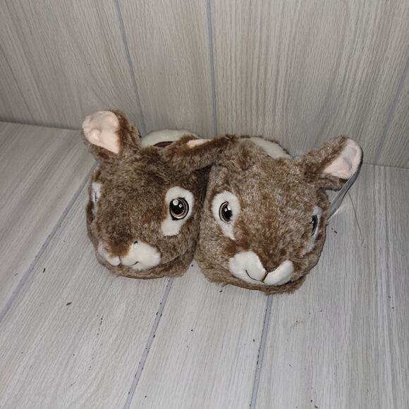 New Kids Peter Rabbit Brown Bunny Slippers Easter Dan Dee Size M 13-1 - Picture 4 of 6
